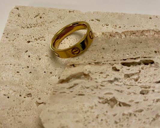 Gold love ring