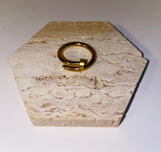 Gold nail ring