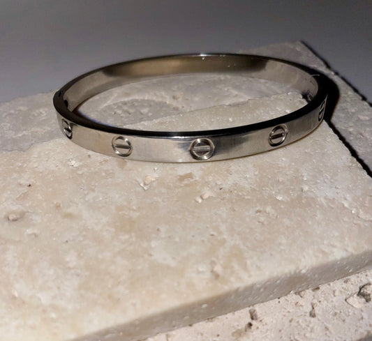 Silver bangle bracelet