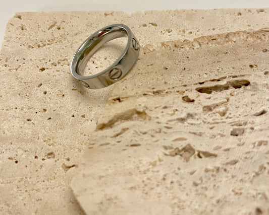 Silver love ring